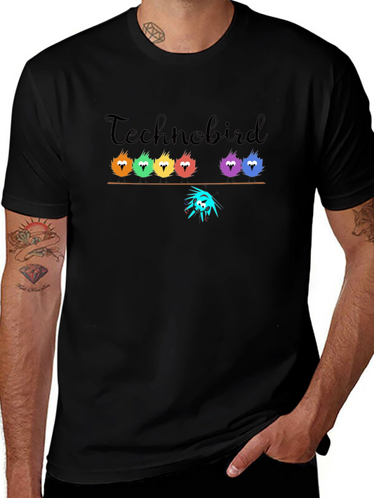 Technobird Graphic T-Shirt - Unique Bird Design
