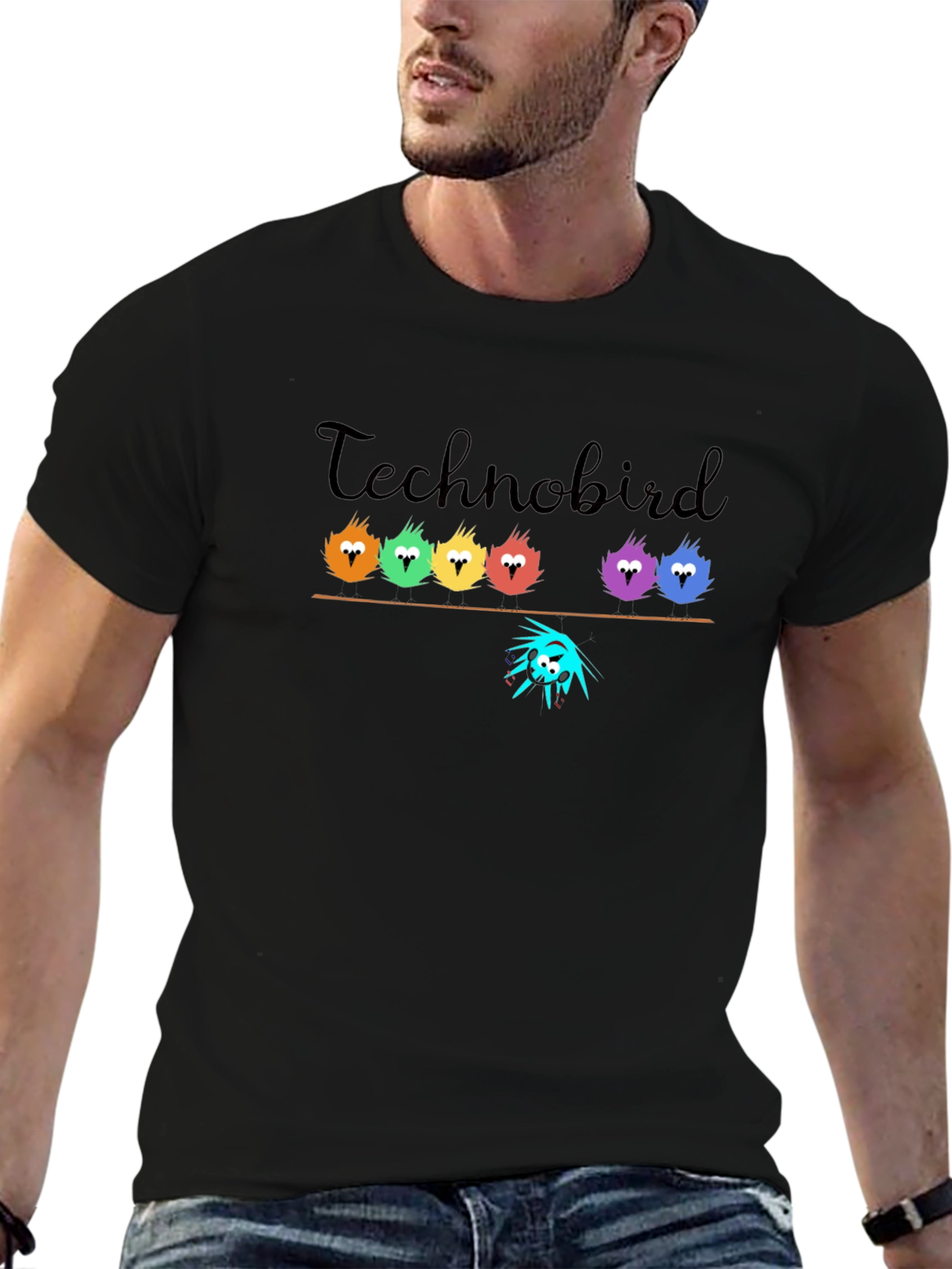 Technobird Graphic T-Shirt - Unique Bird Design