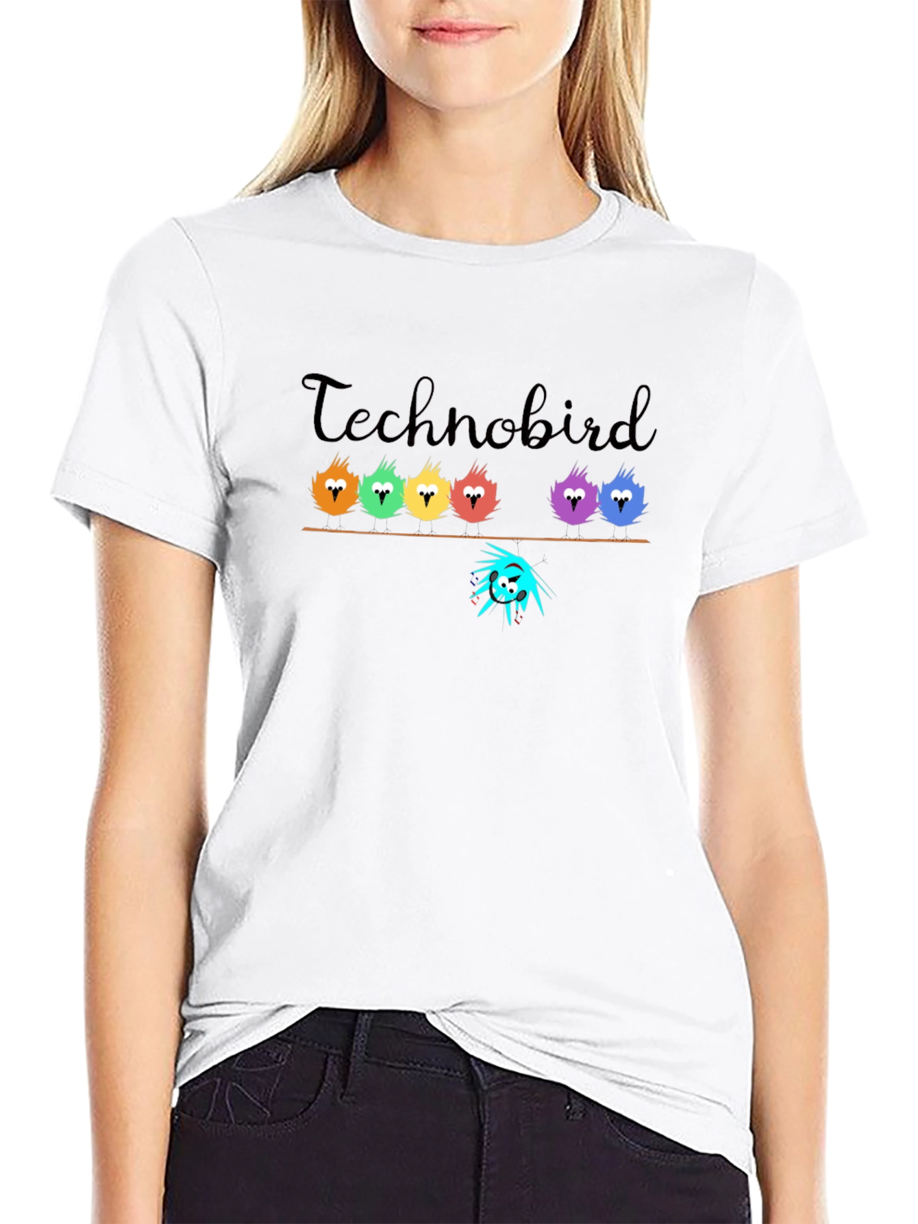 Technobird Graphic T-Shirt - Unique Bird Design