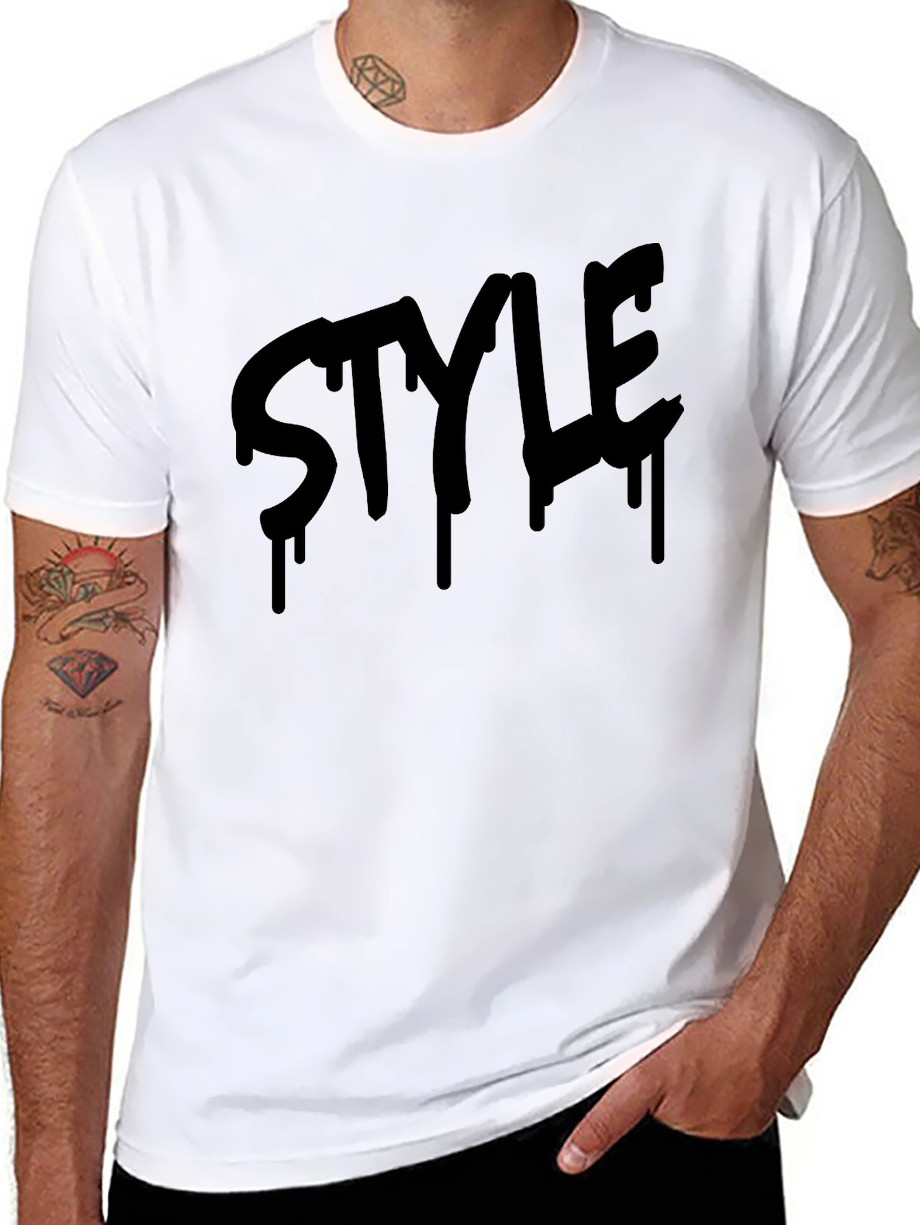 Mens Black Style Graphic Tee