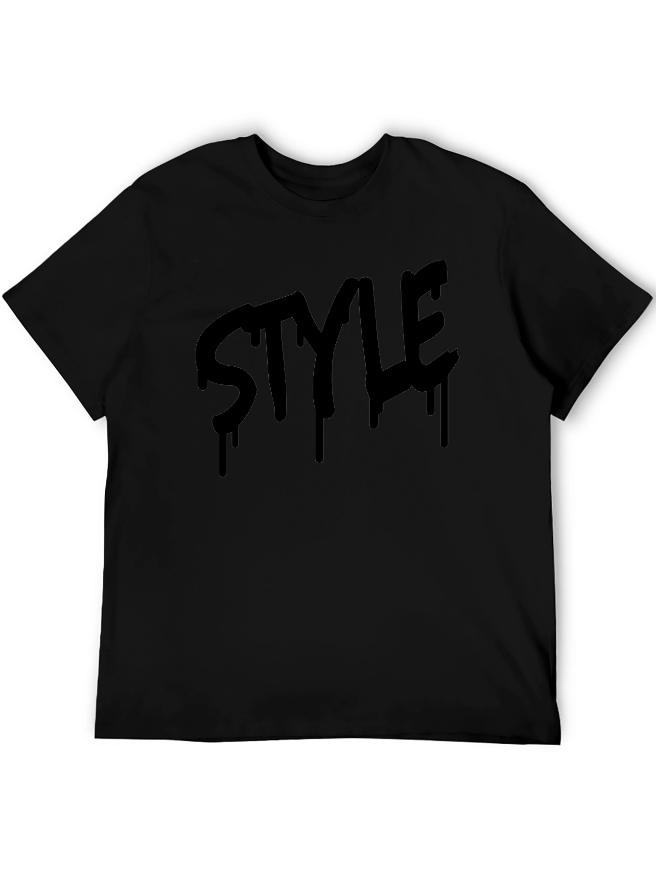 Mens Black Style Graphic Tee