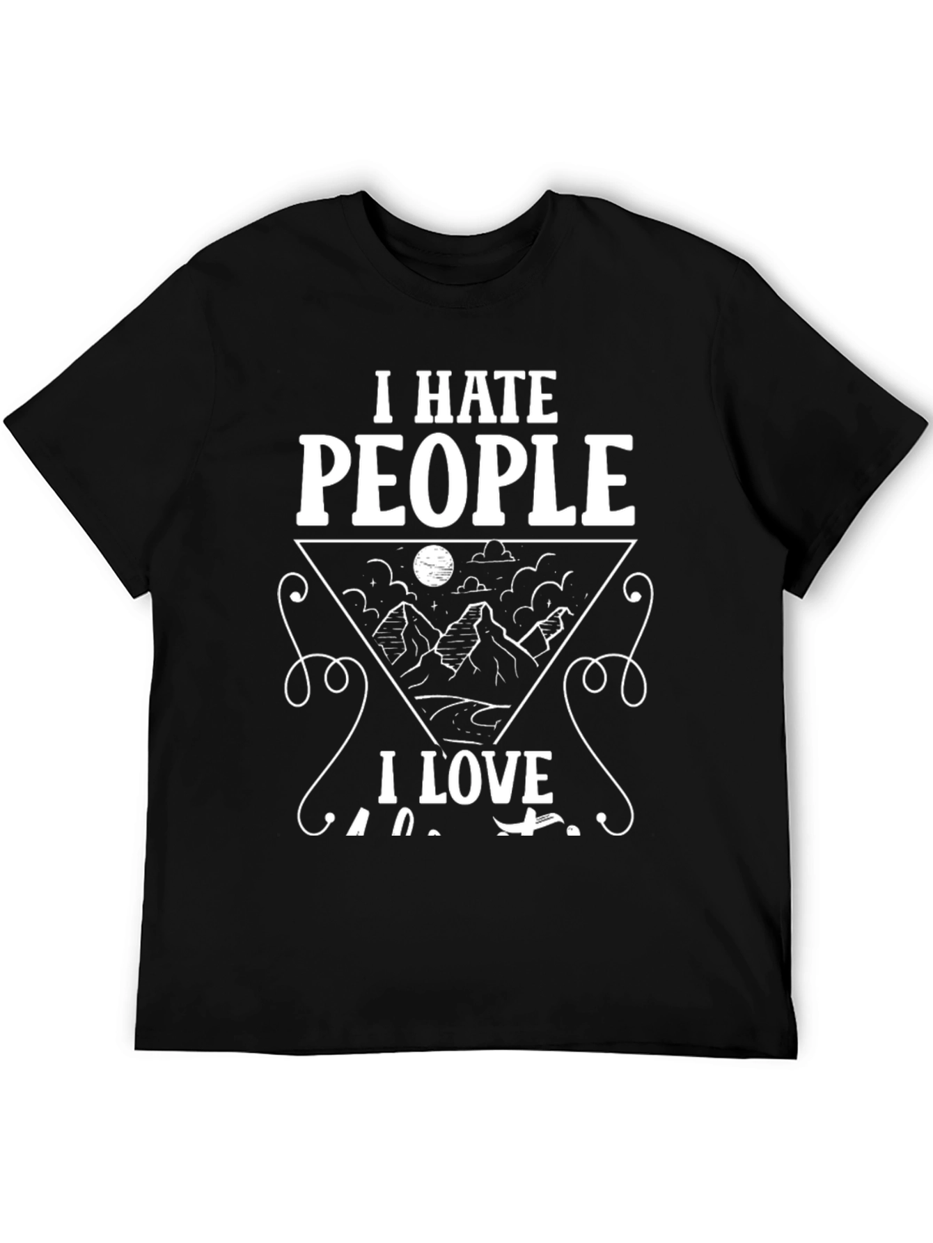 I Hate People I Love Camping Black Graphic T-Shirt