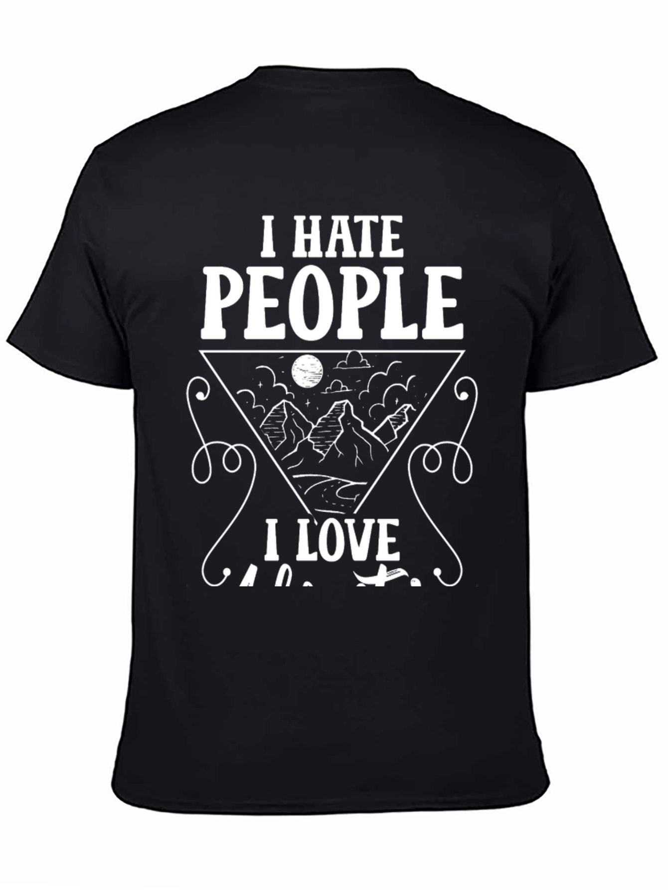 I Hate People I Love Camping Black Graphic T-Shirt