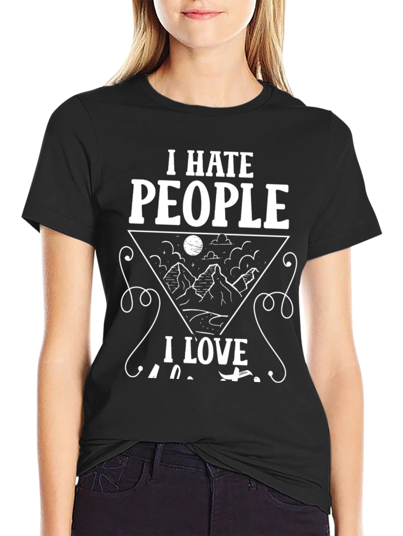 I Hate People I Love Camping Black Graphic T-Shirt