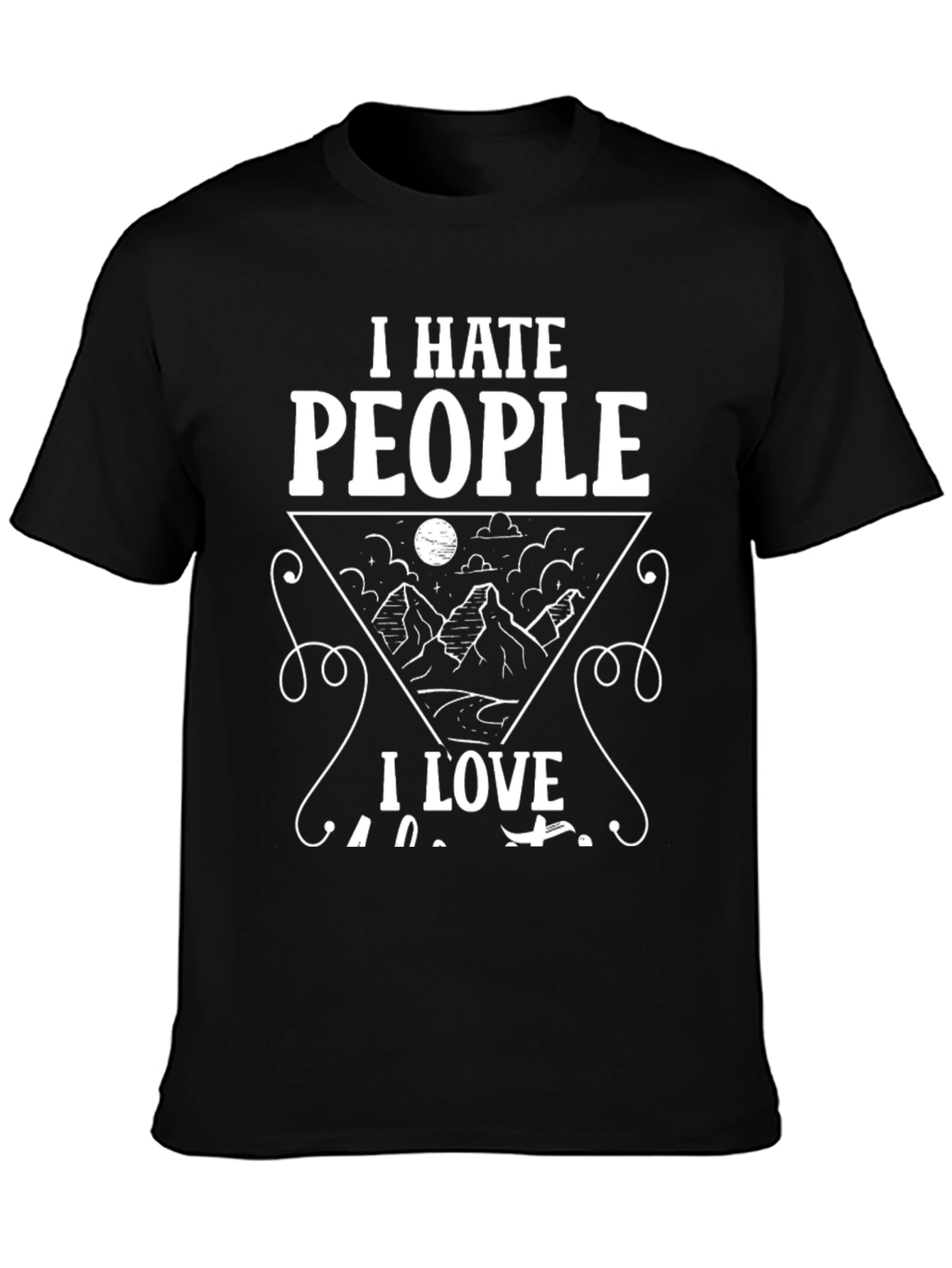 I Hate People I Love Camping Black Graphic T-Shirt