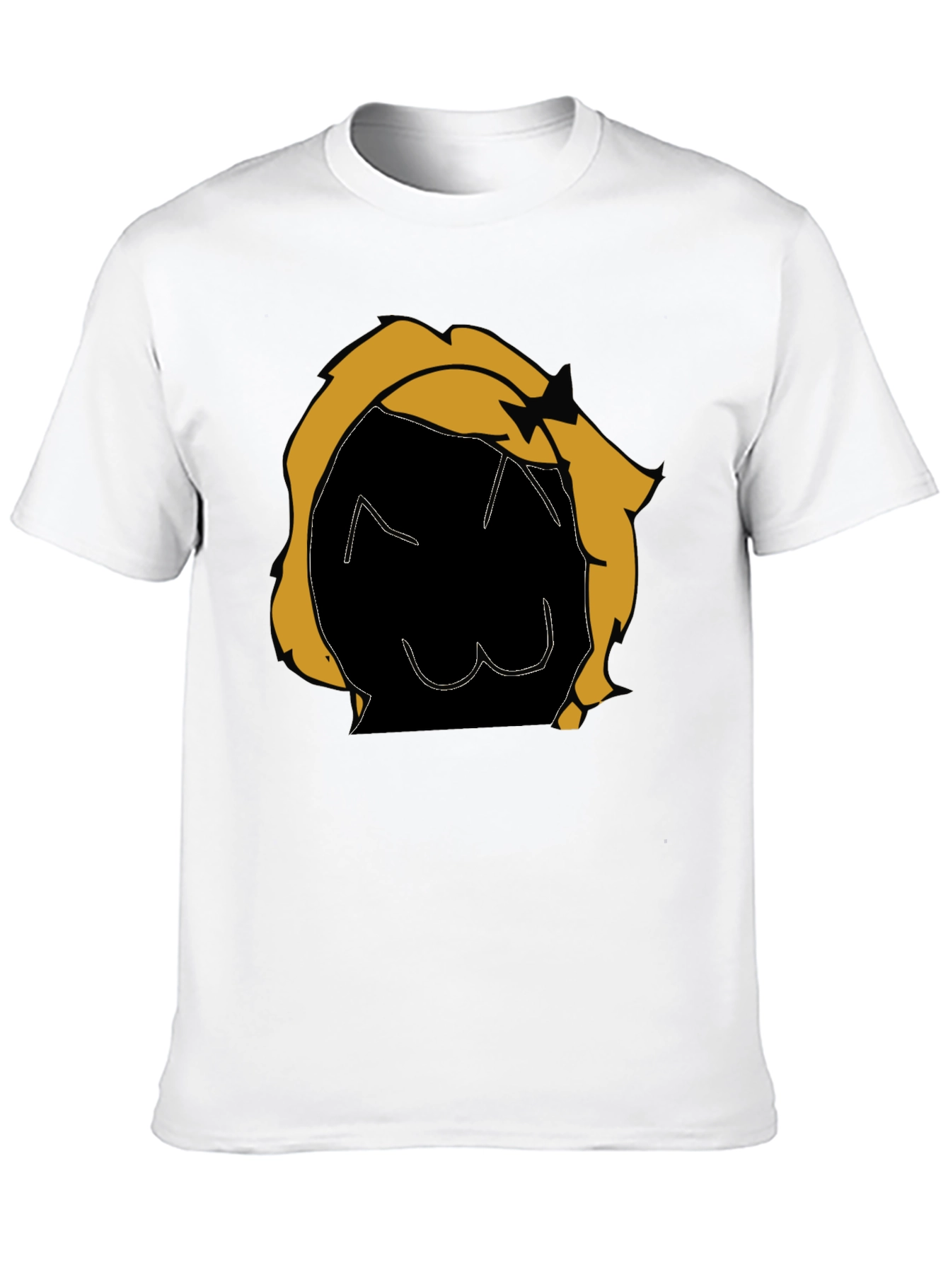 Graphic Tee: Cartoon Character Black T-Shirt