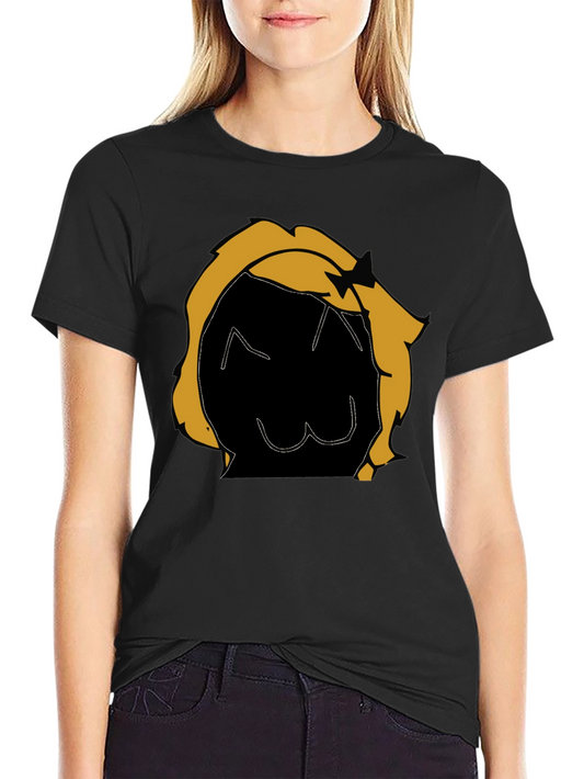 Graphic Tee: Cartoon Character Black T-Shirt