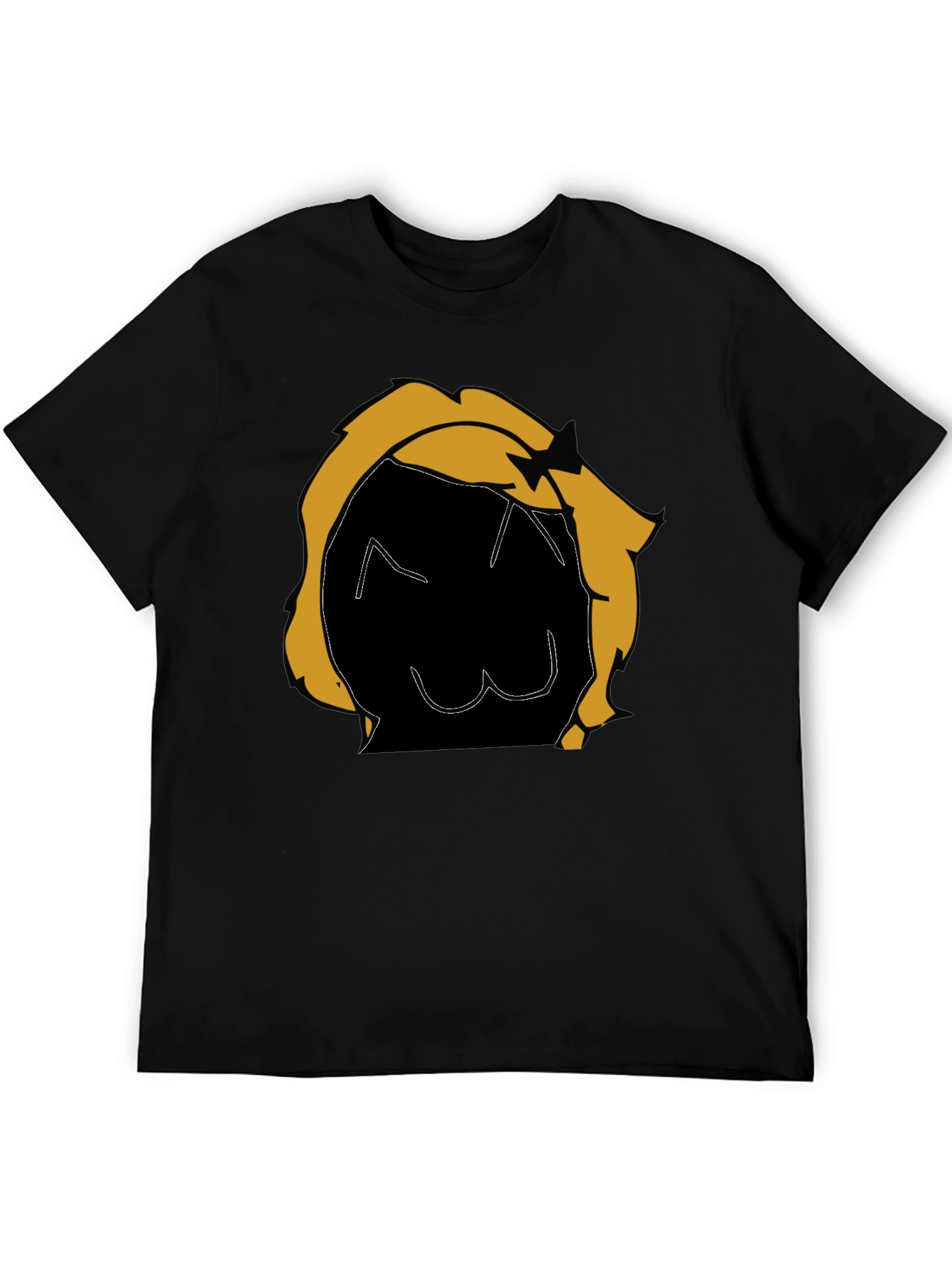 Graphic Tee: Cartoon Character Black T-Shirt
