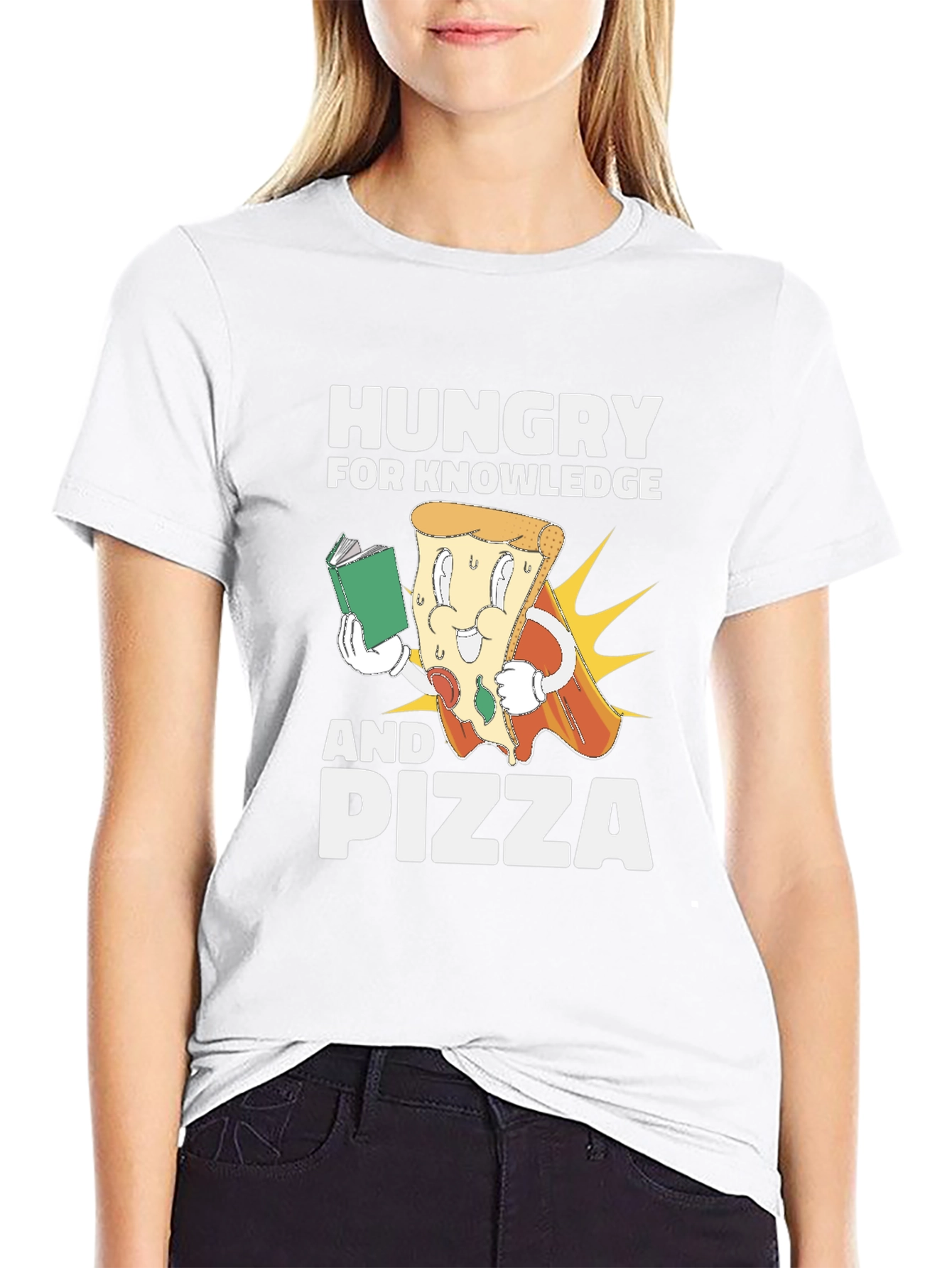 Hungry for Knowledge and Pizza T-Shirt
