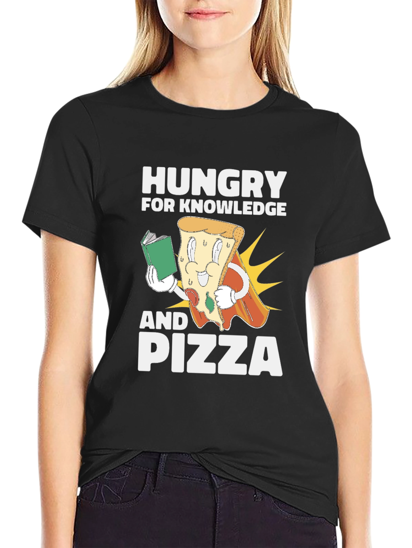 Hungry for Knowledge and Pizza T-Shirt