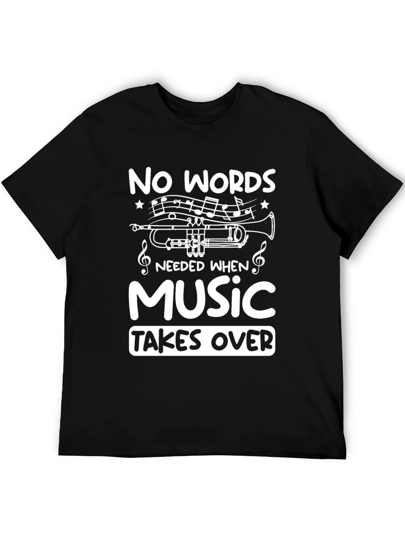 Music Takes Over Graphic Tee - Black T-Shirt