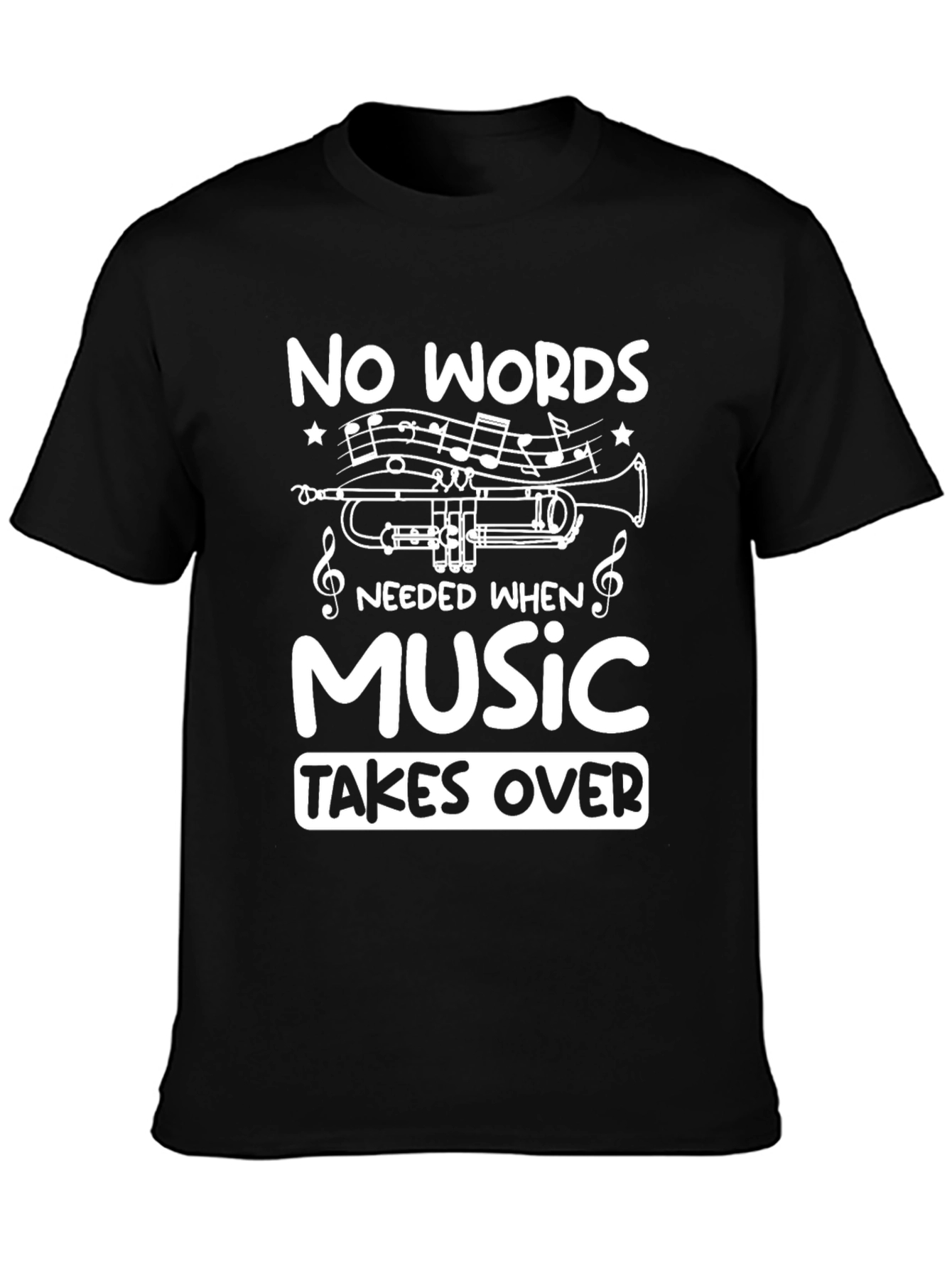 Music Takes Over Graphic Tee - Black T-Shirt
