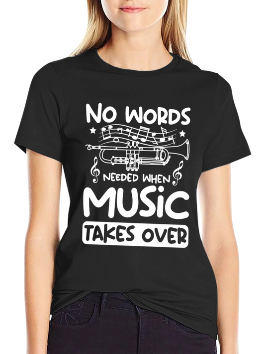 Music Takes Over Graphic Tee - Black T-Shirt