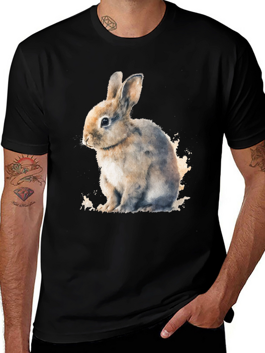 Cute Bunny Black T-Shirt - Soft and Comfortable