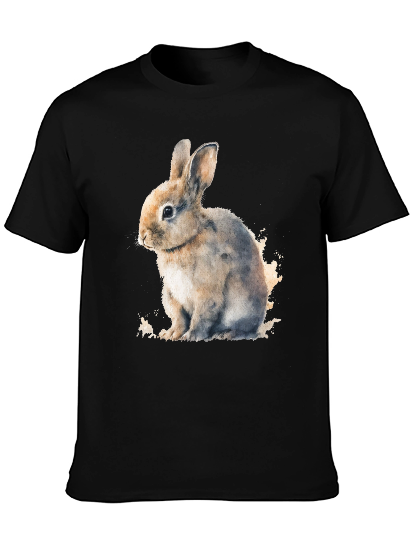 Cute Bunny Black T-Shirt - Soft and Comfortable