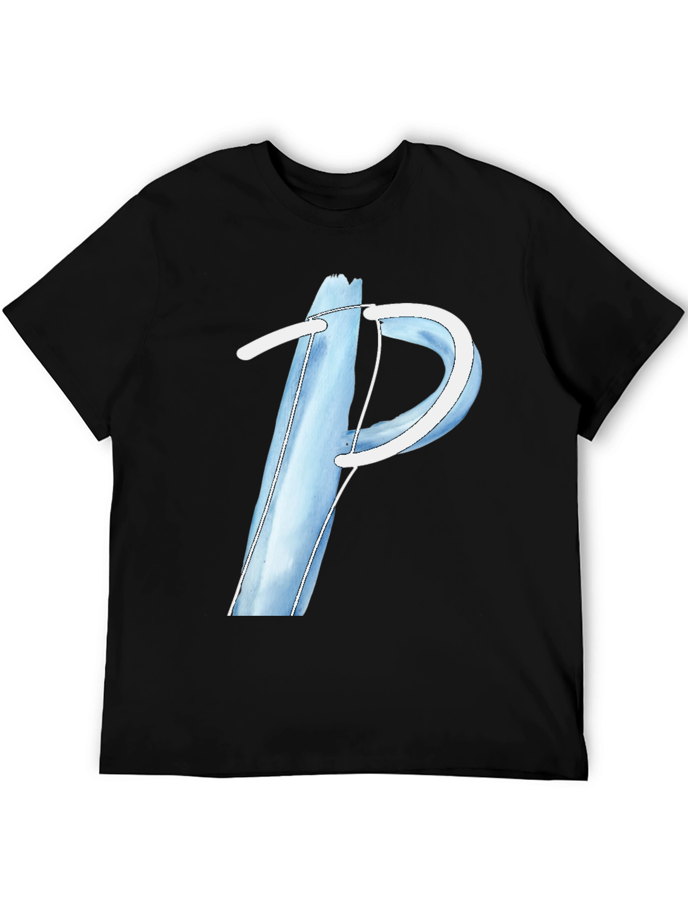 Blue Letter P Graphic Tee - Soft Cotton Blend