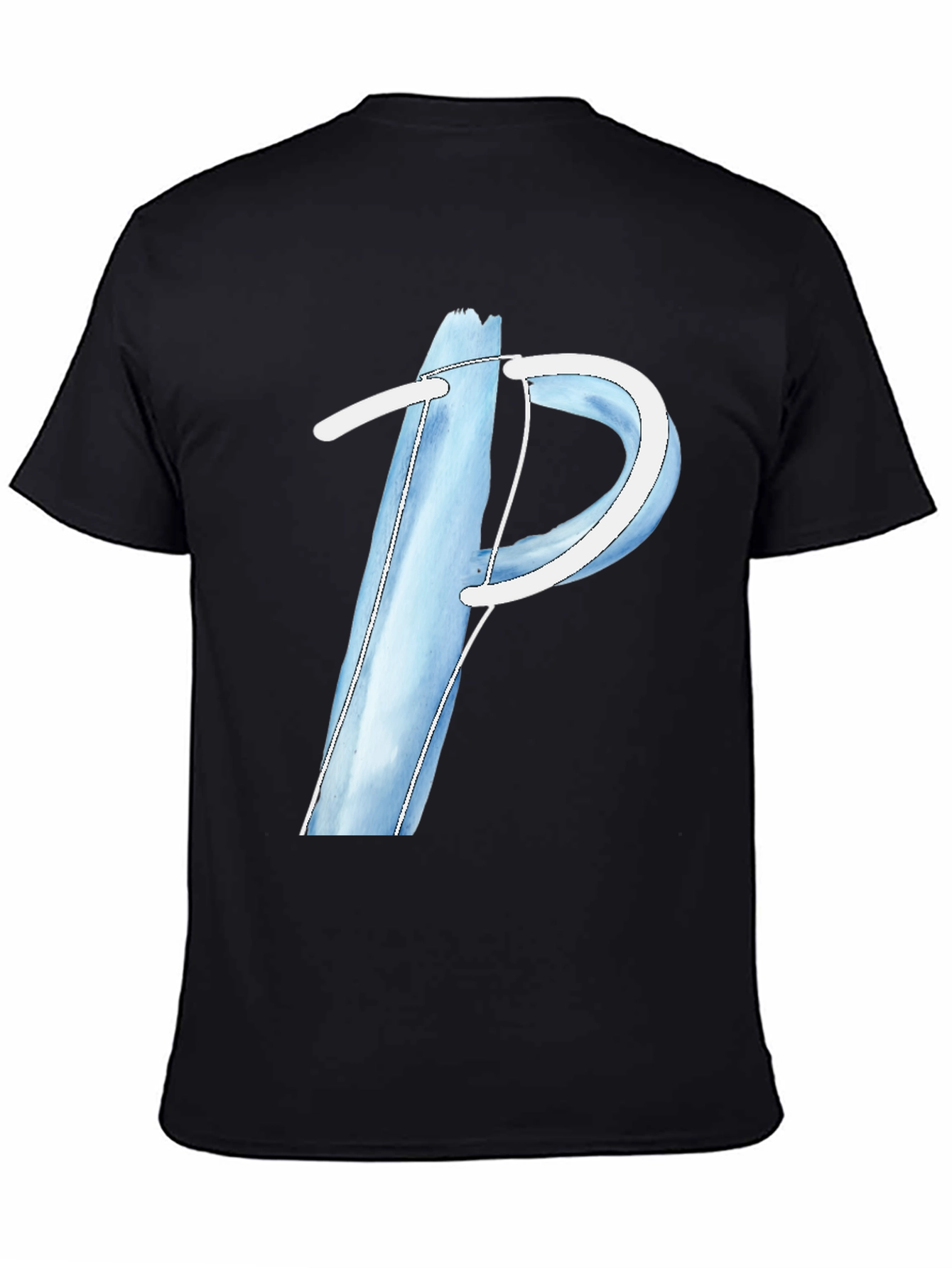 Blue Letter P Graphic Tee - Soft Cotton Blend