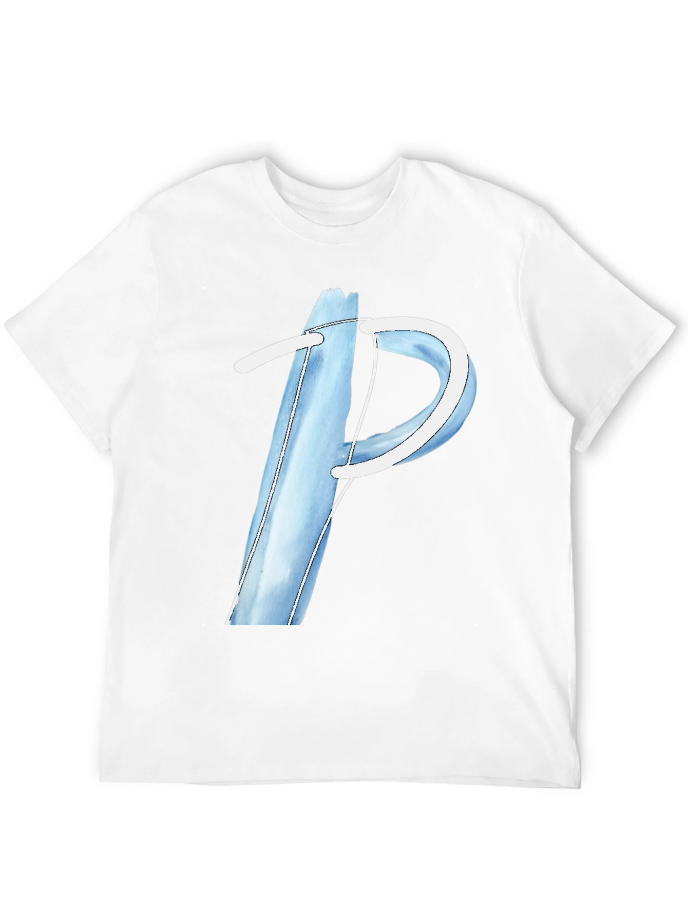 Blue Letter P Graphic Tee - Soft Cotton Blend