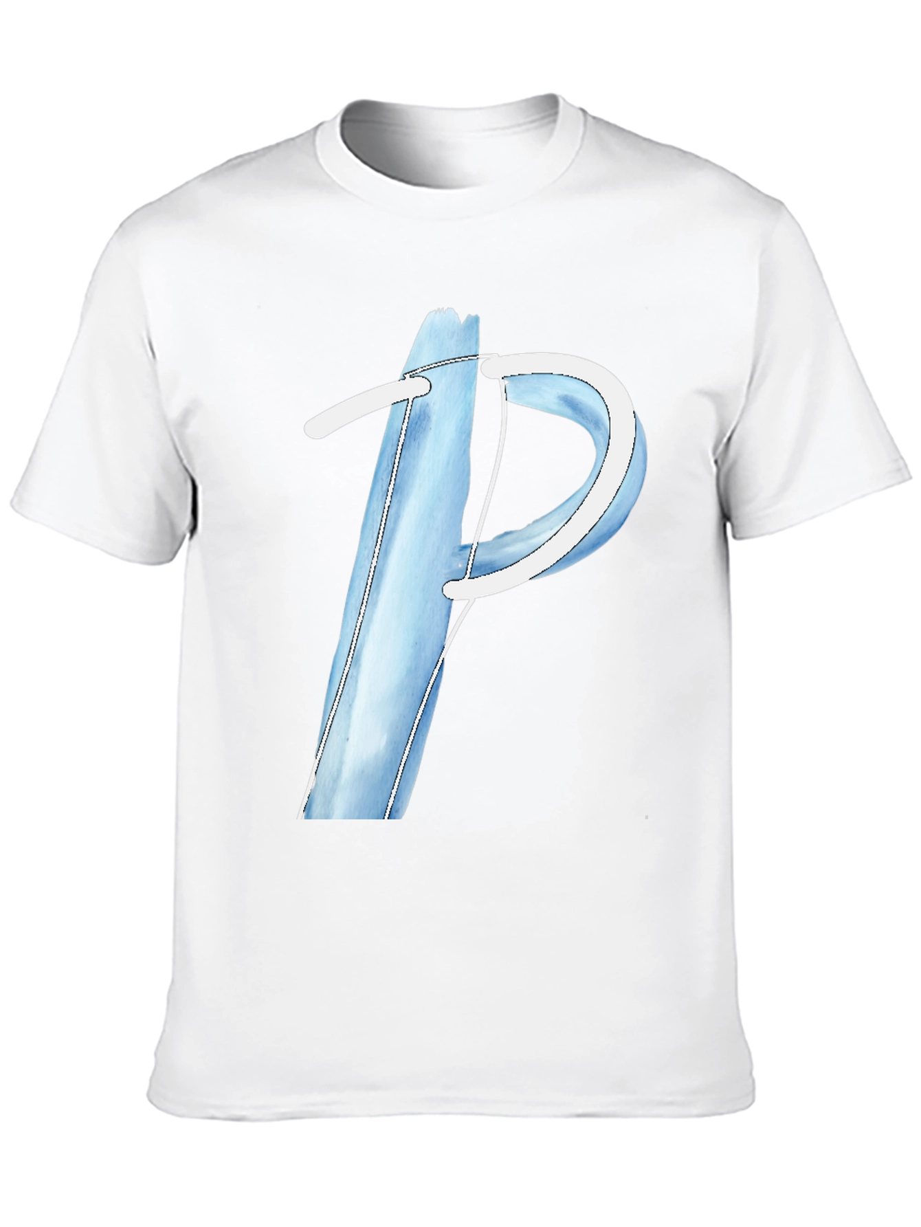 Blue Letter P Graphic Tee - Soft Cotton Blend