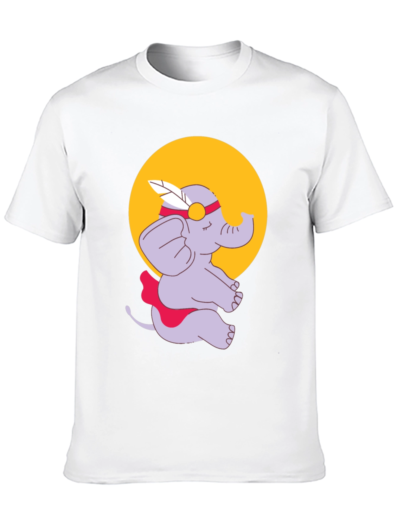 Elephant Cartoon T-Shirt - Black