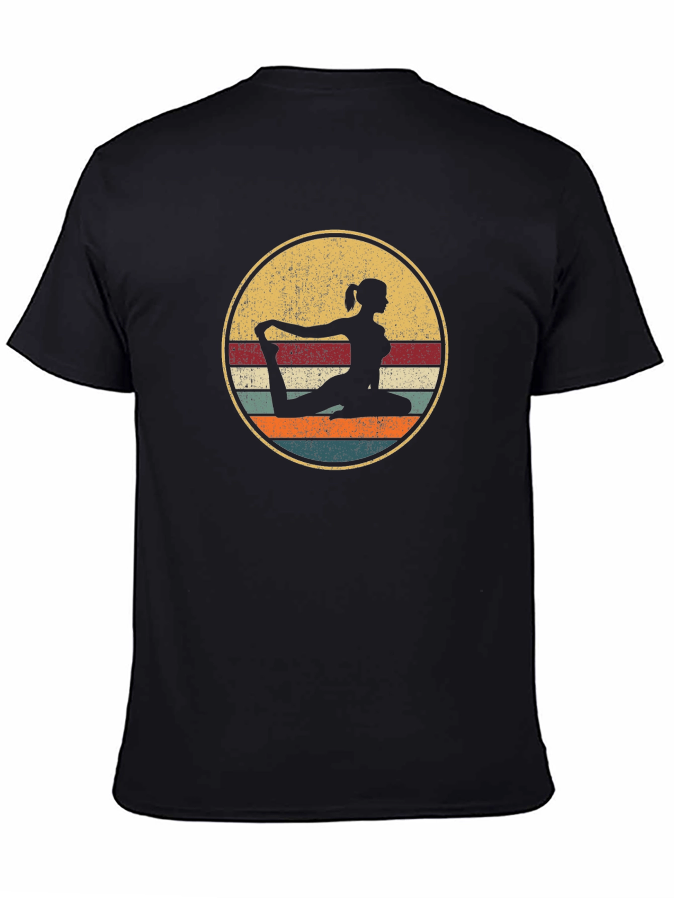 Yoga Silhouette Retro Graphic T-Shirt