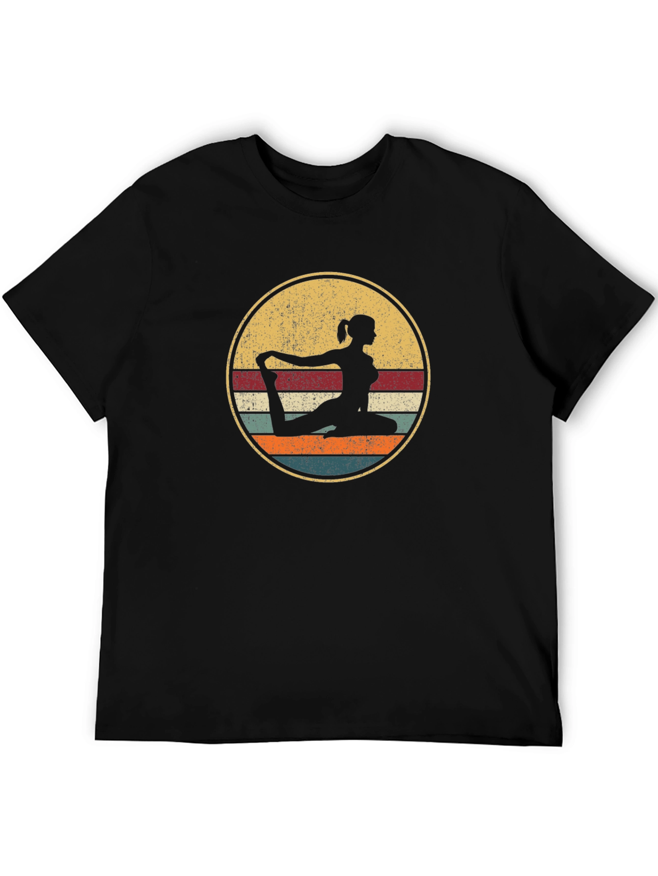 Yoga Silhouette Retro Graphic T-Shirt