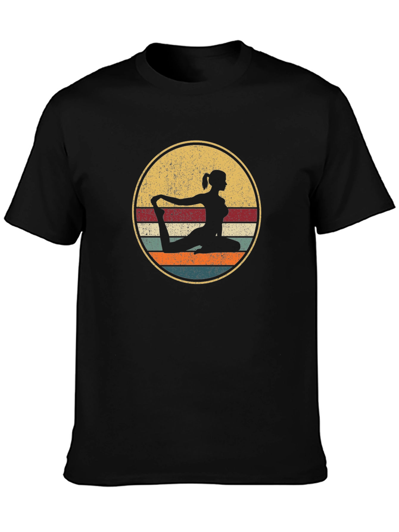 Yoga Silhouette Retro Graphic T-Shirt