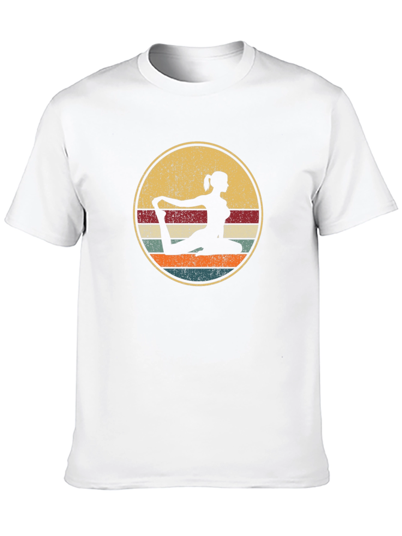 Yoga Silhouette Retro Graphic T-Shirt