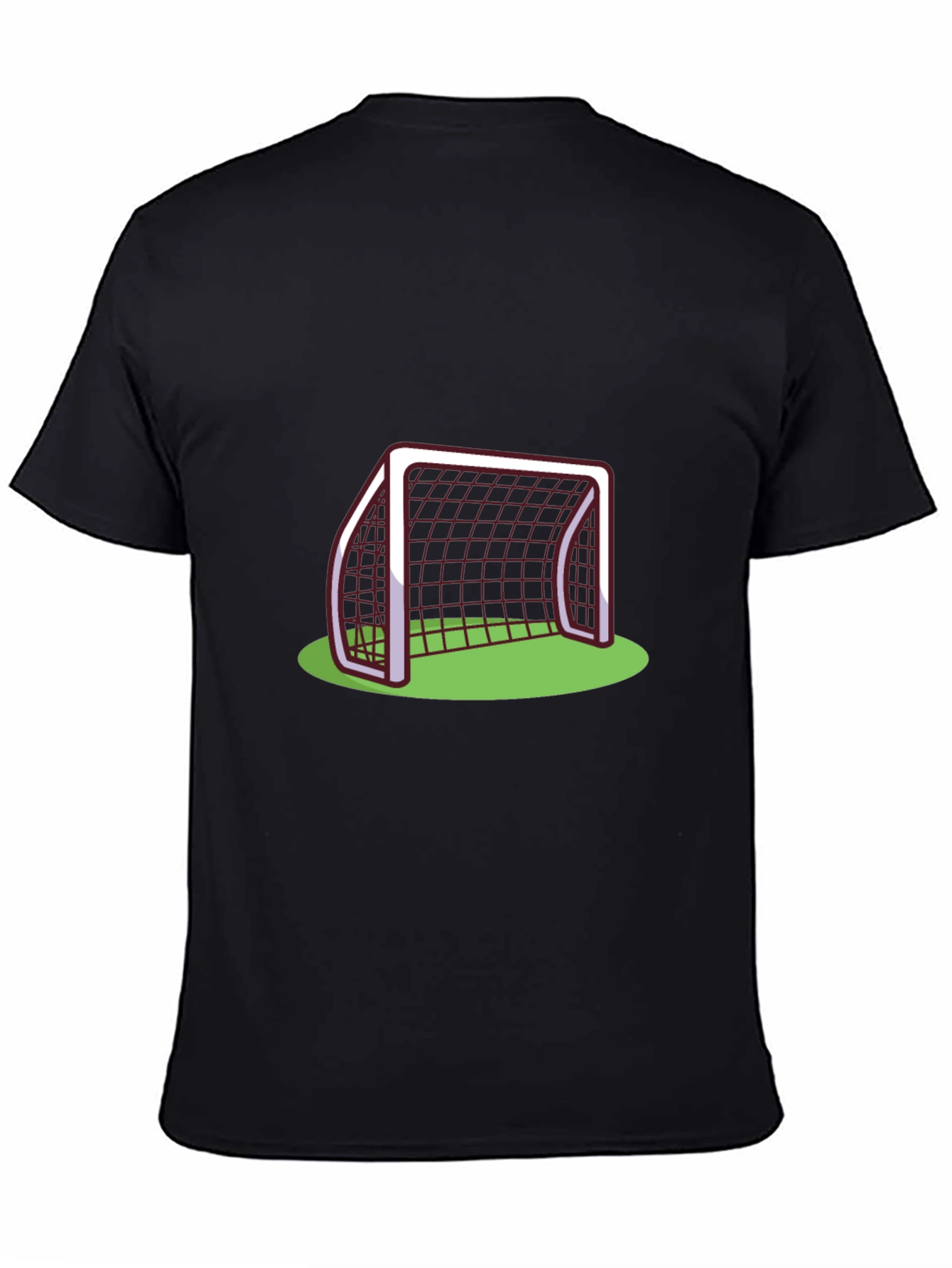 Soccer Goal Graphic Tee - Black Cotton T-Shirt