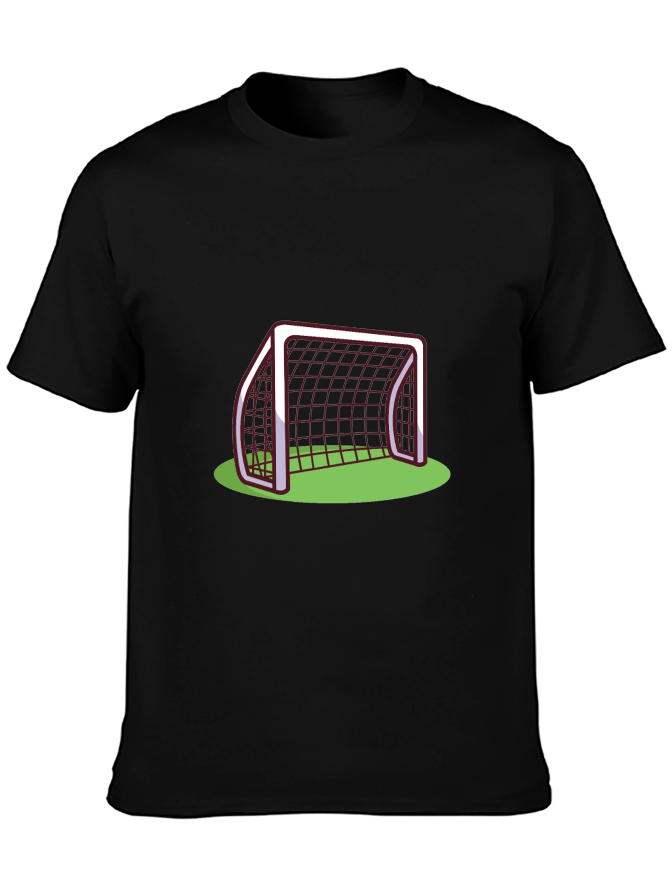 Soccer Goal Graphic Tee - Black Cotton T-Shirt
