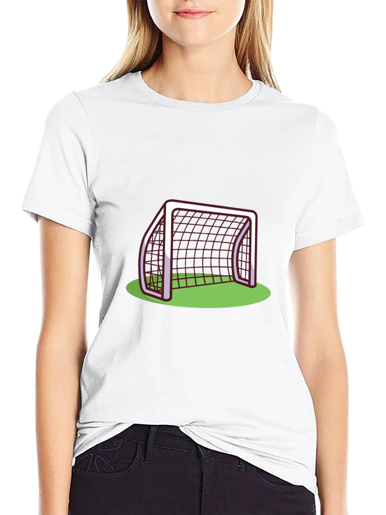 Soccer Goal Graphic Tee - Black Cotton T-Shirt