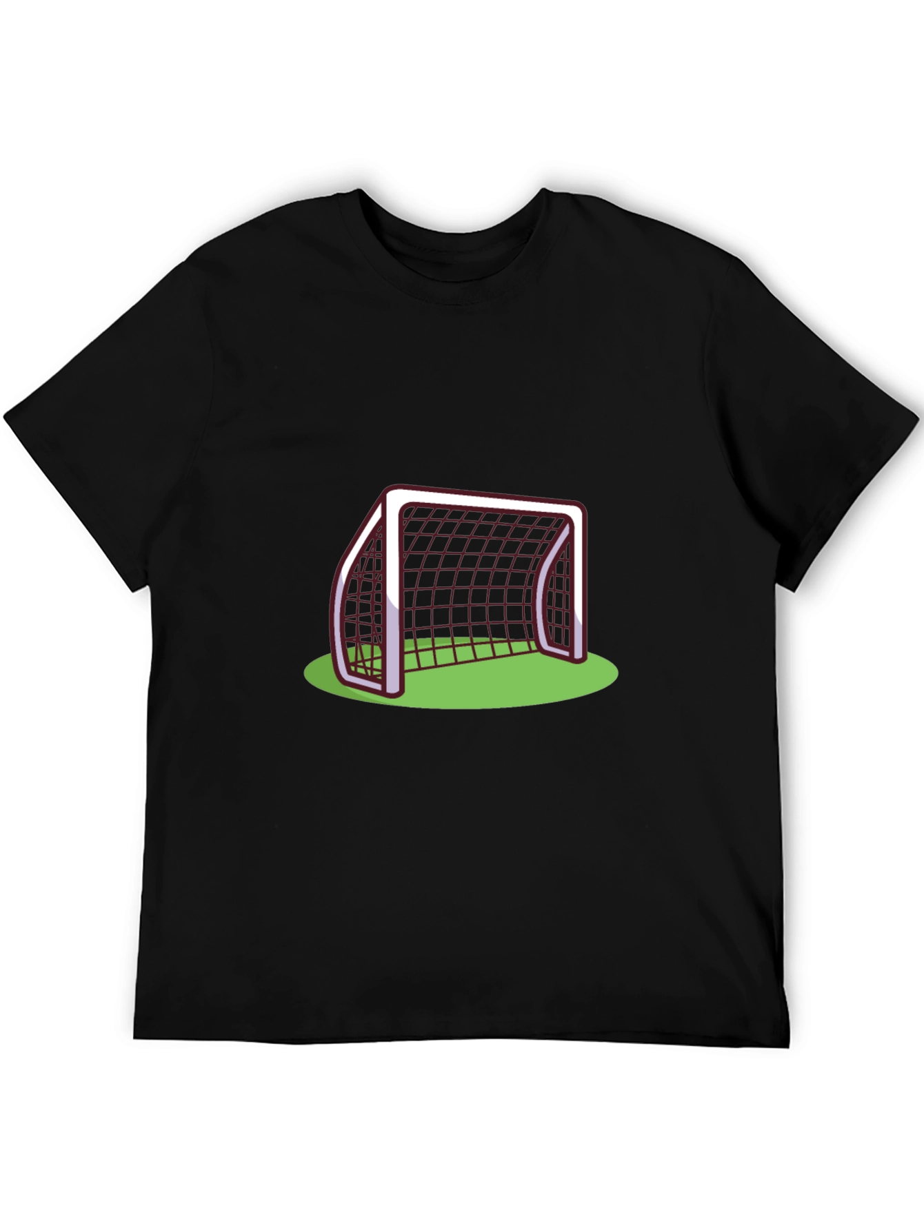 Soccer Goal Graphic Tee - Black Cotton T-Shirt