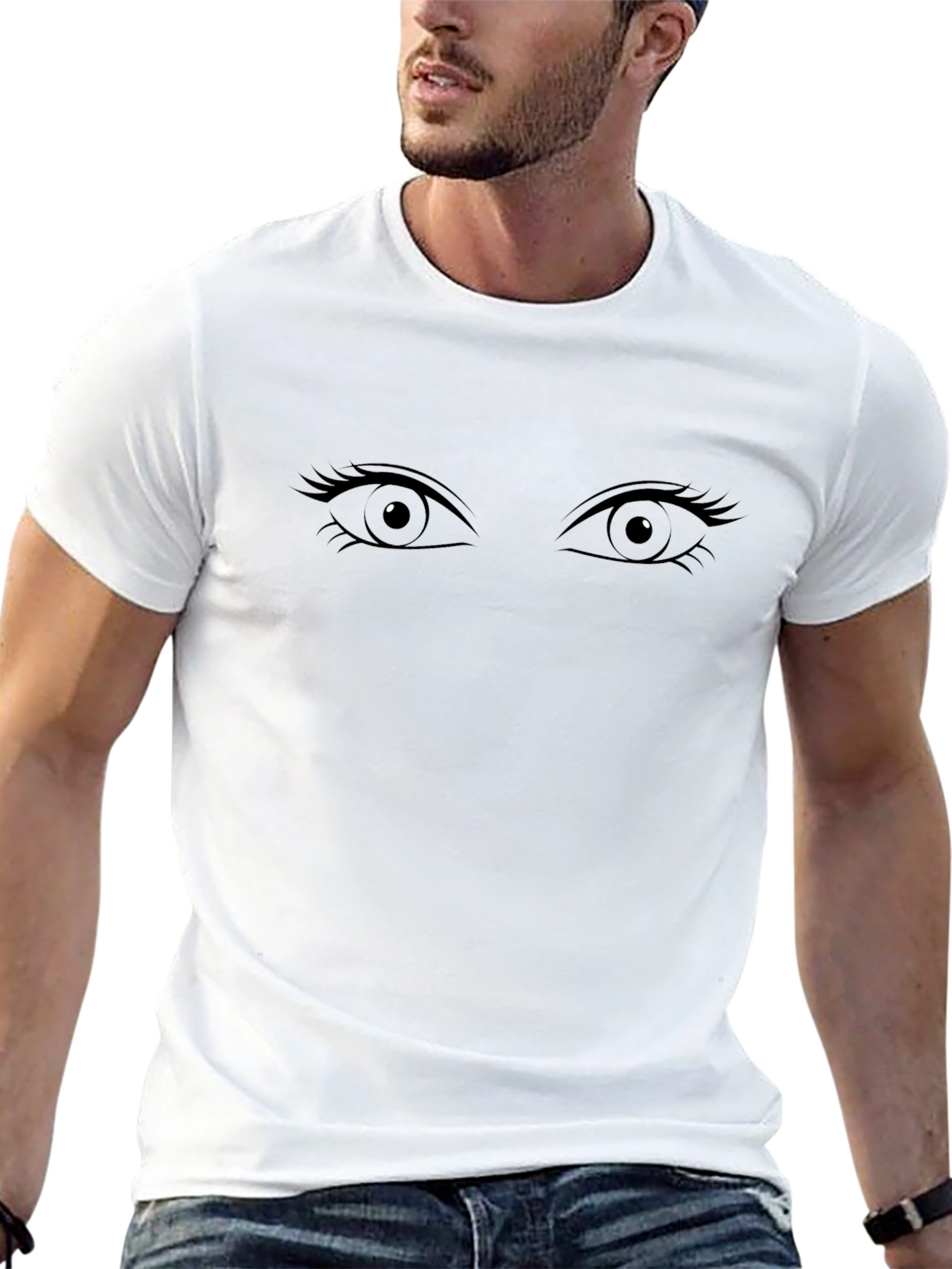 Eyes Graphic Black T-Shirt - Mens Fashion Tee