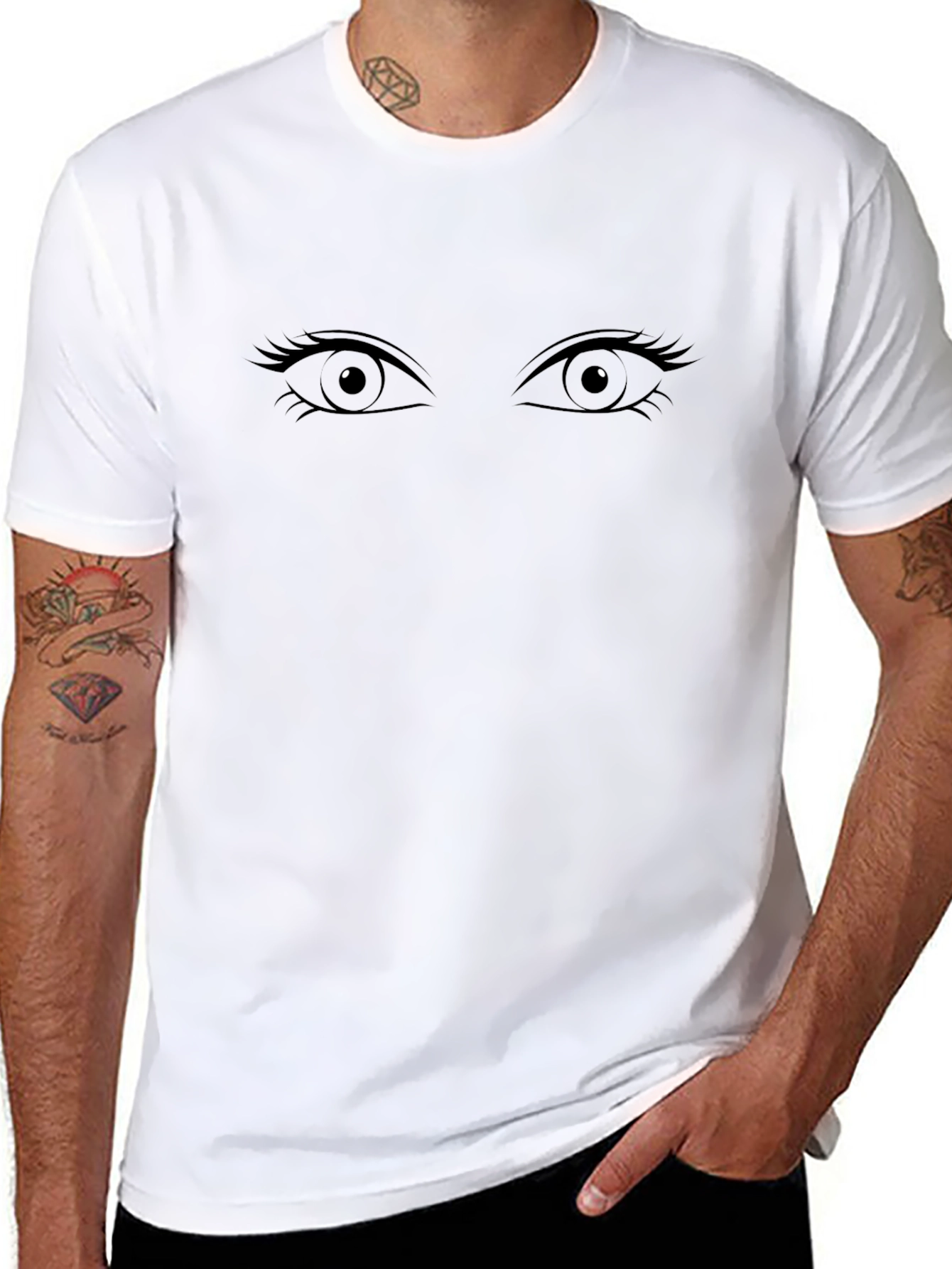 Eyes Graphic Black T-Shirt - Mens Fashion Tee