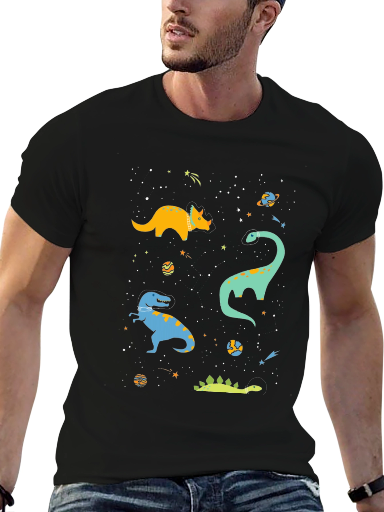 Dinosaur Space T-Shirt - Galaxy Dino Tee