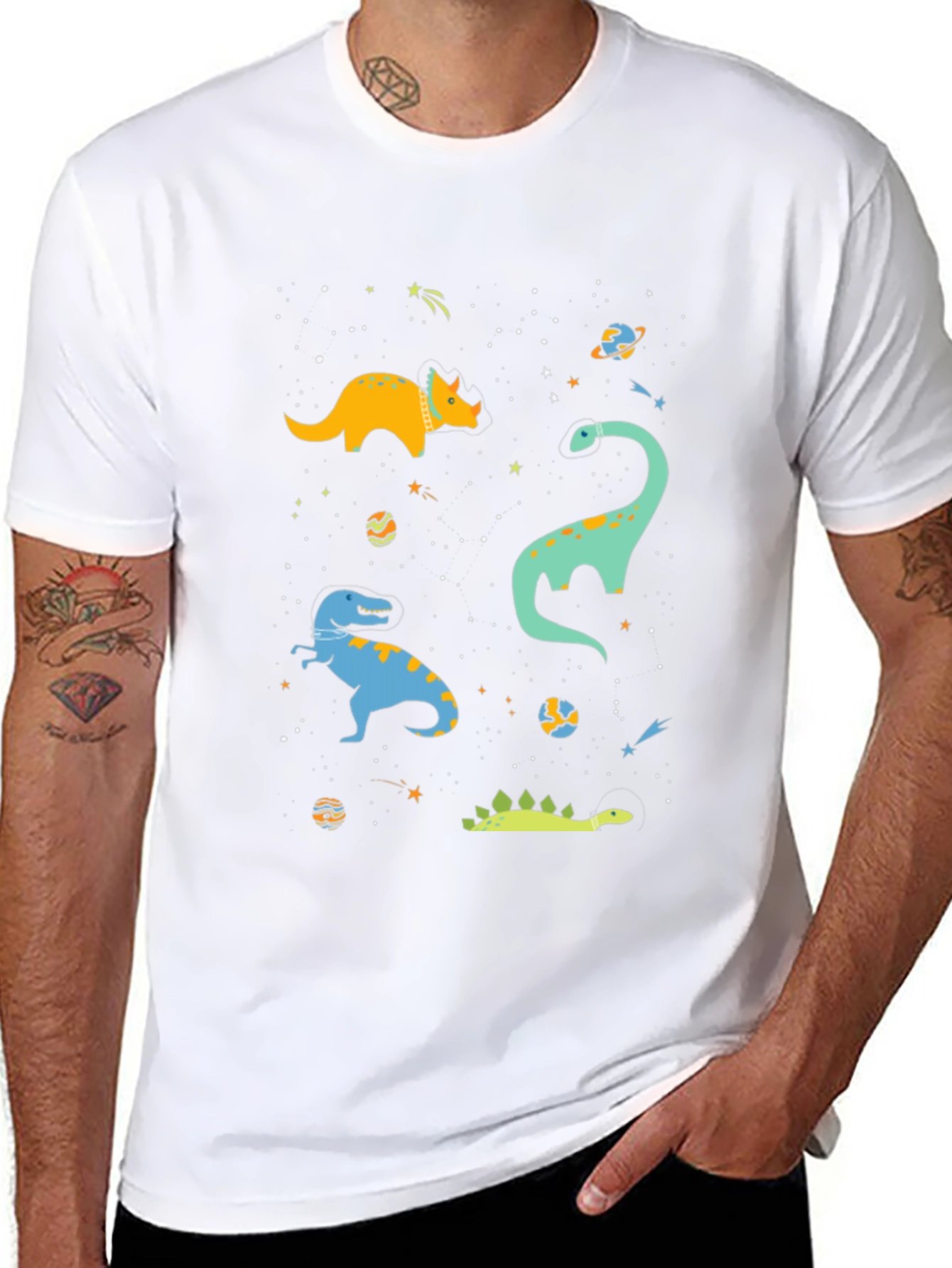 Dinosaur Space T-Shirt - Galaxy Dino Tee