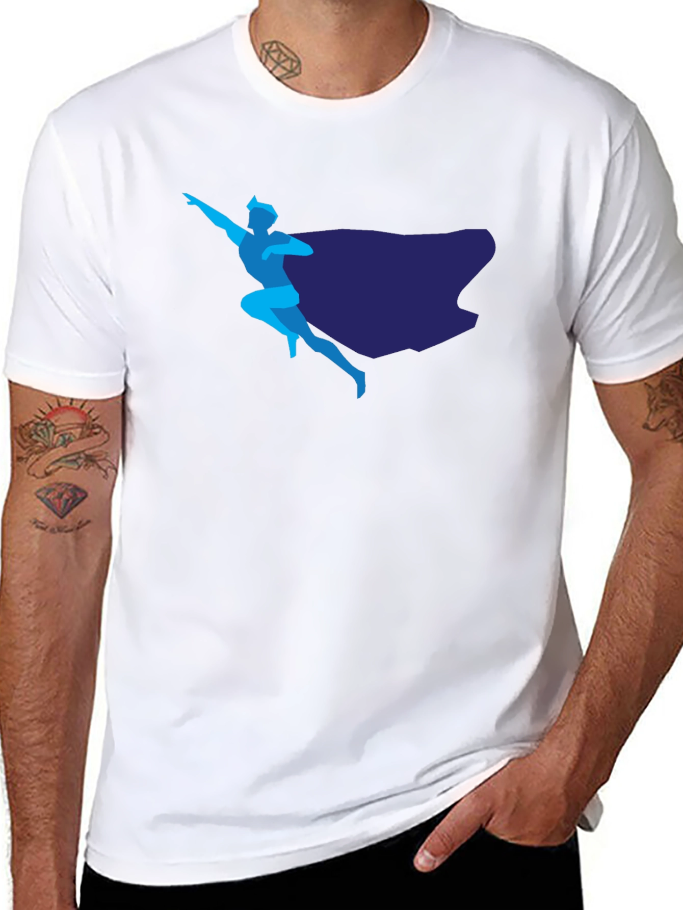 Superhero Graphic T-Shirt - Sleek Design Classic Black Tee