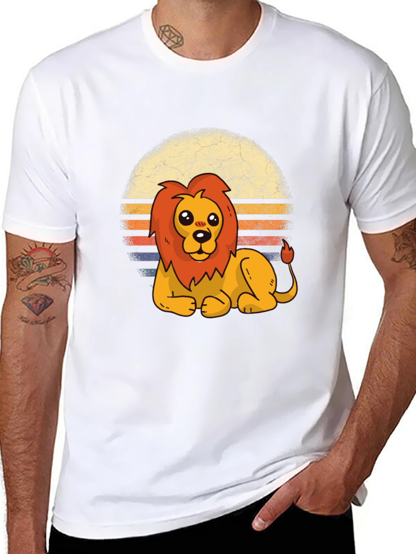 Cute Lion Graphic Tee - Unisex Black T-Shirt