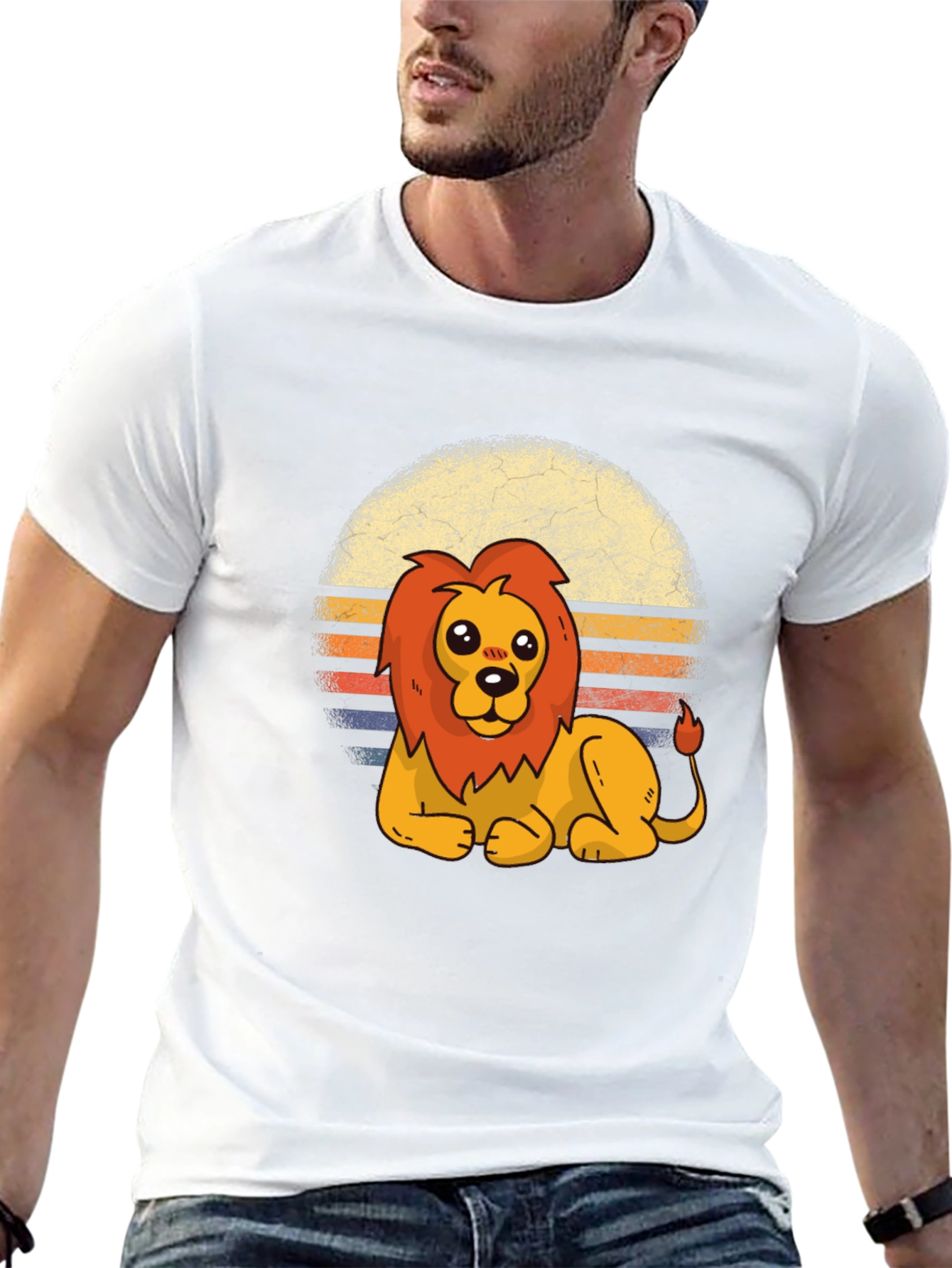 Cute Lion Graphic Tee - Unisex Black T-Shirt
