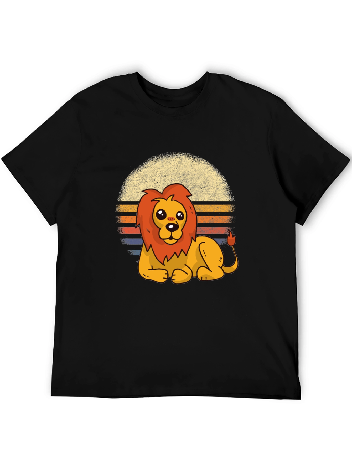 Cute Lion Graphic Tee - Unisex Black T-Shirt