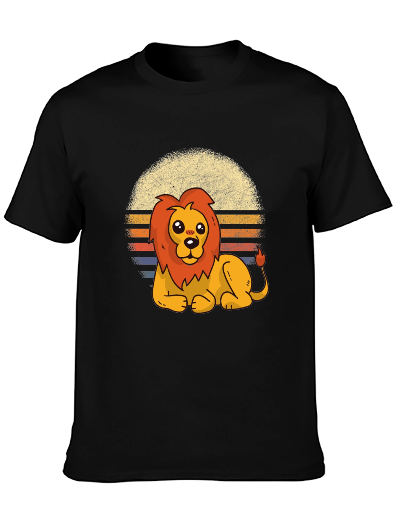 Cute Lion Graphic Tee - Unisex Black T-Shirt