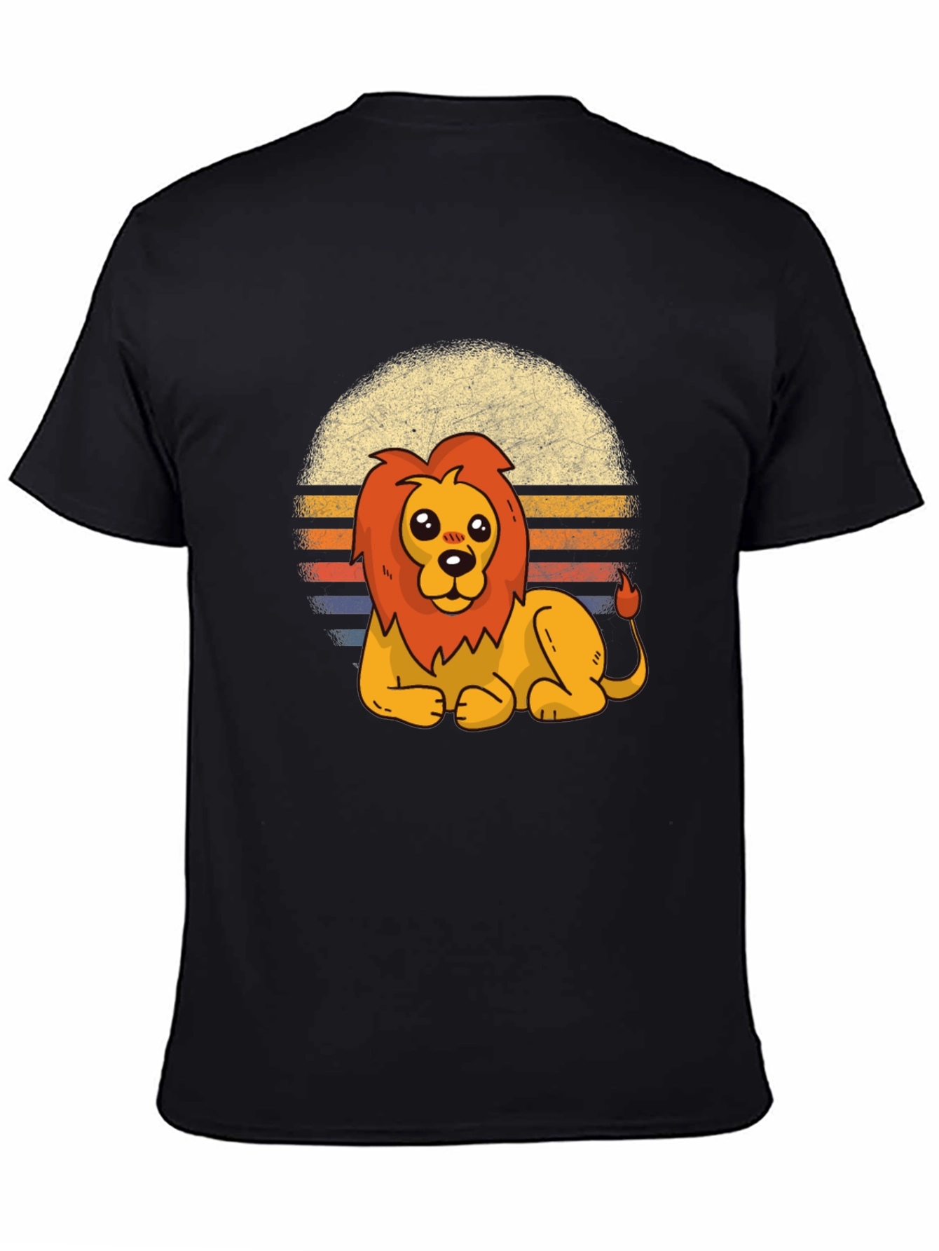 Cute Lion Graphic Tee - Unisex Black T-Shirt