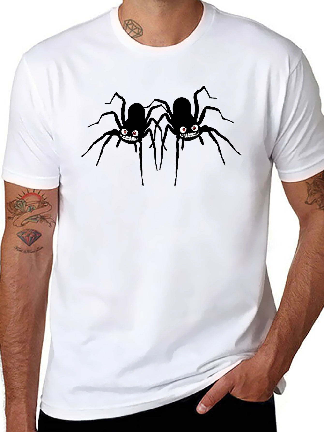 Creepy Spider Graphic Tee - Halloween Ready