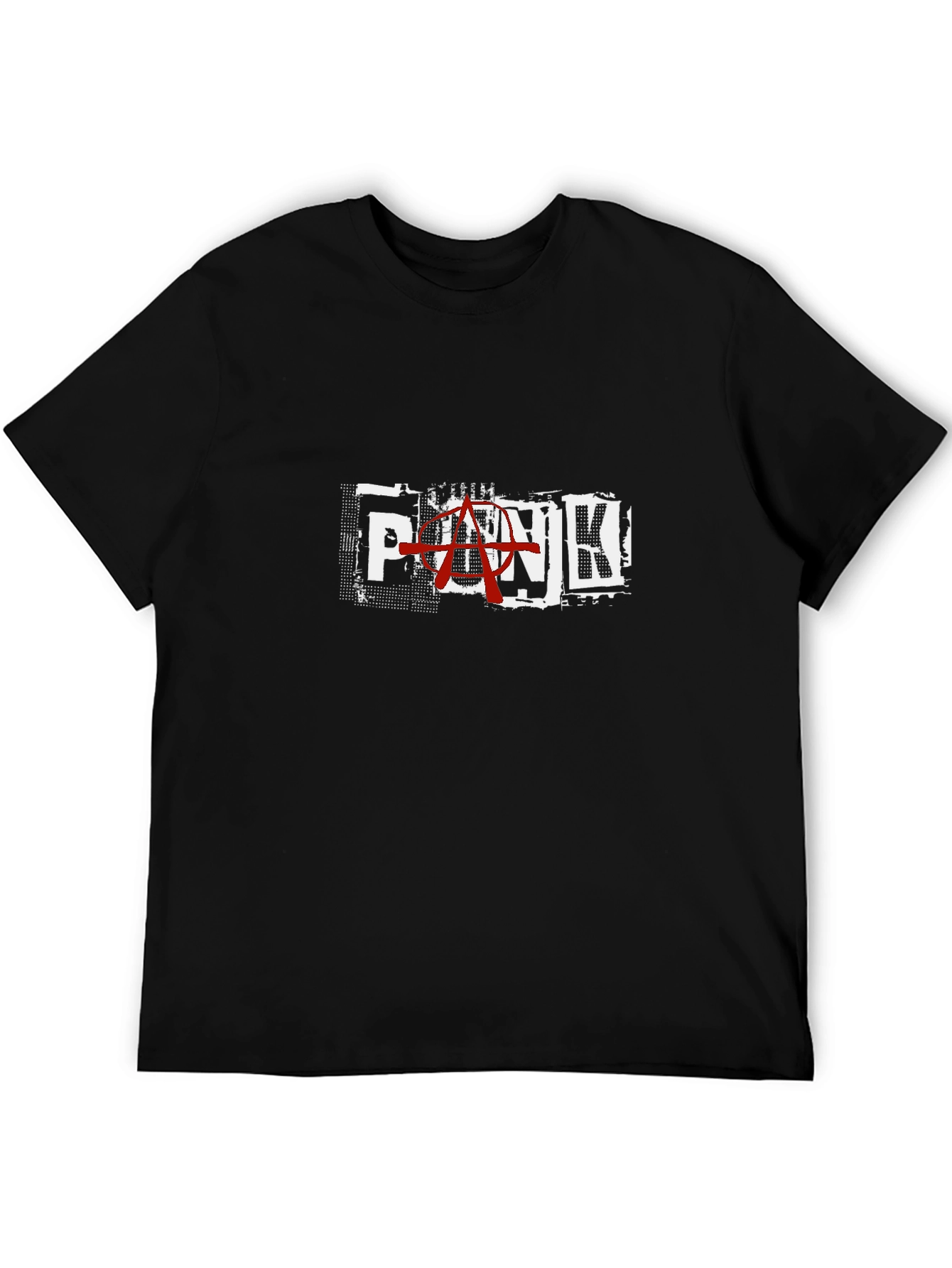 Punk Anarchy Graphic Print Black T-Shirt