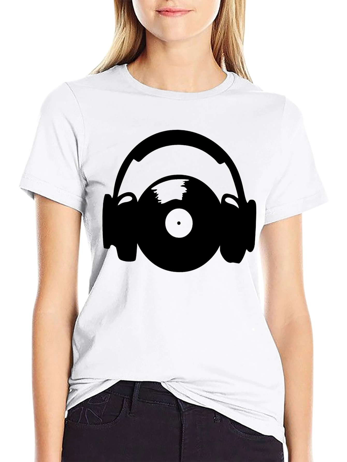 Vinyl Record & Headphones Graphic T-Shirt