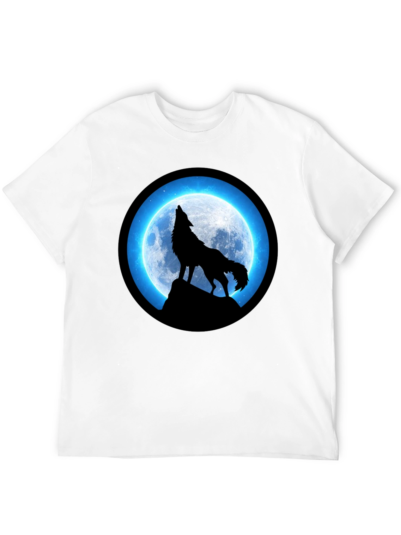 Wolf Howling Moon T-Shirt - Black Graphic Tee
