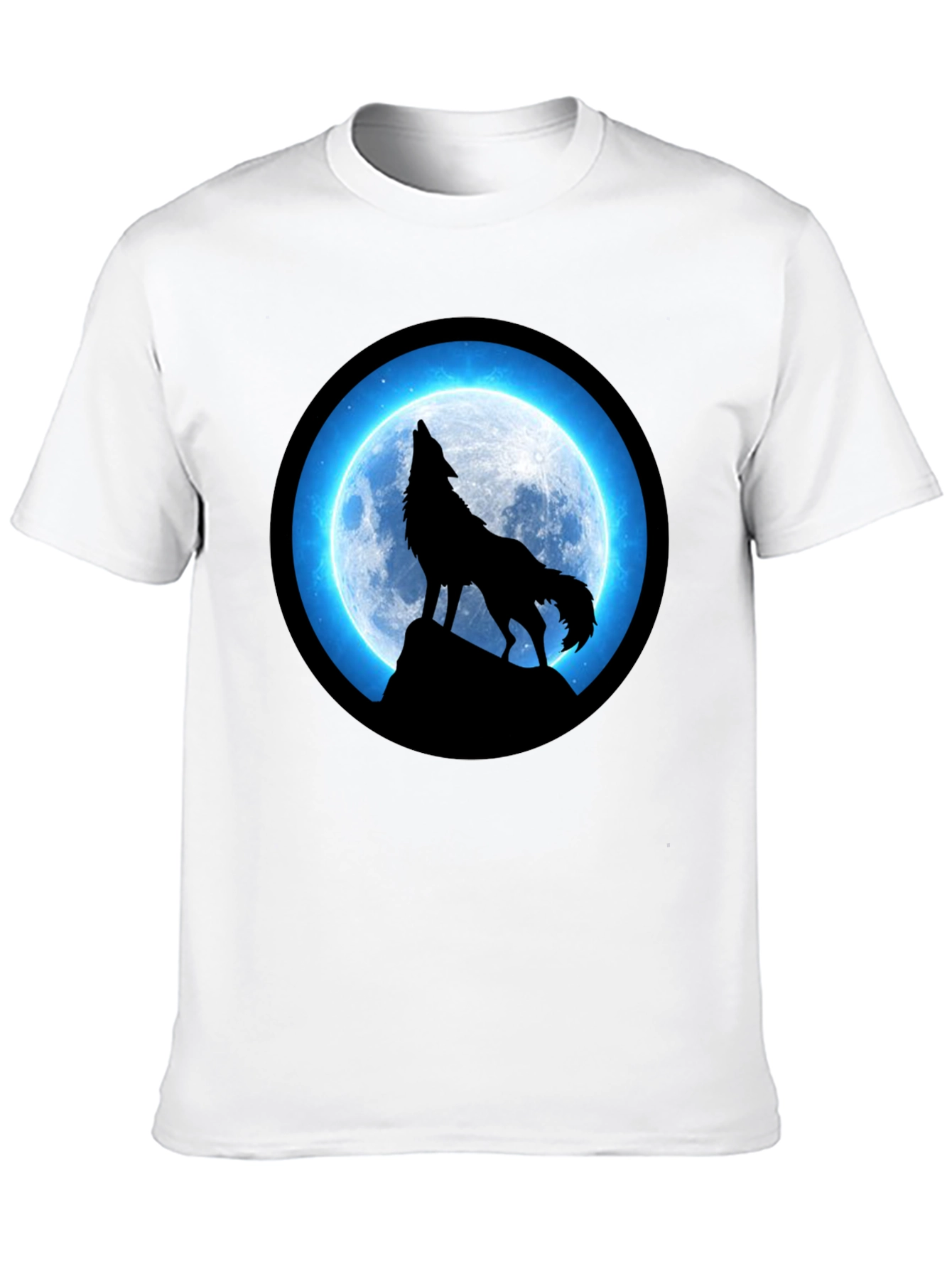 Wolf Howling Moon T-Shirt - Black Graphic Tee