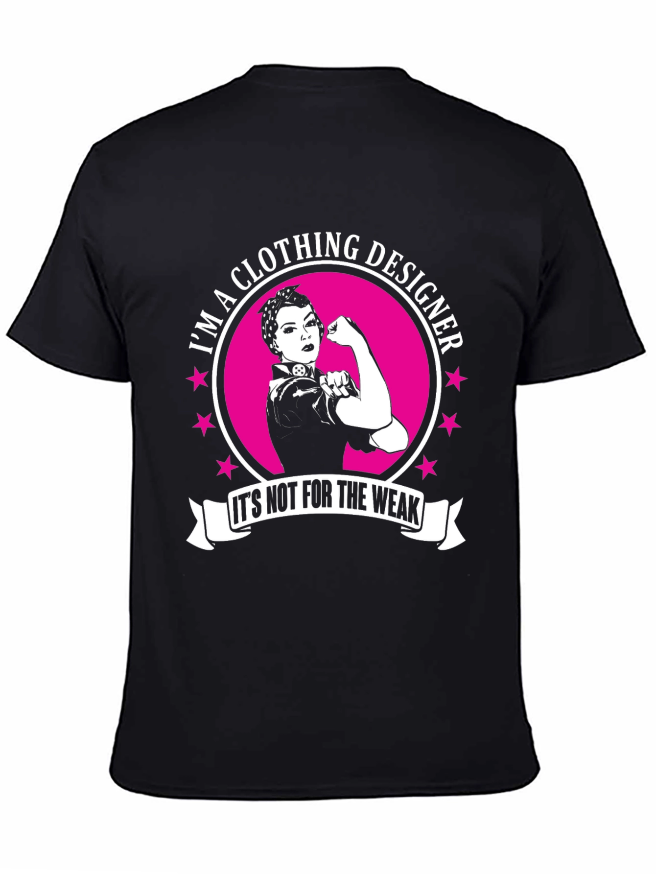 Clothing Designer Strong Woman Black T-Shirt