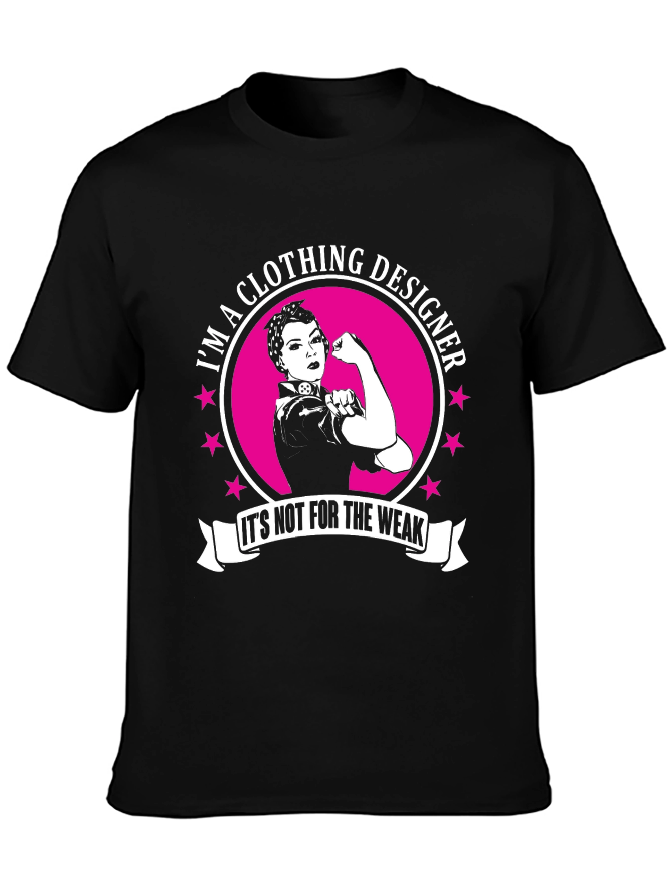 Clothing Designer Strong Woman Black T-Shirt