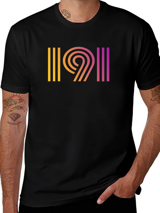 Retro Gradient Graphic Tee - Vintage Style